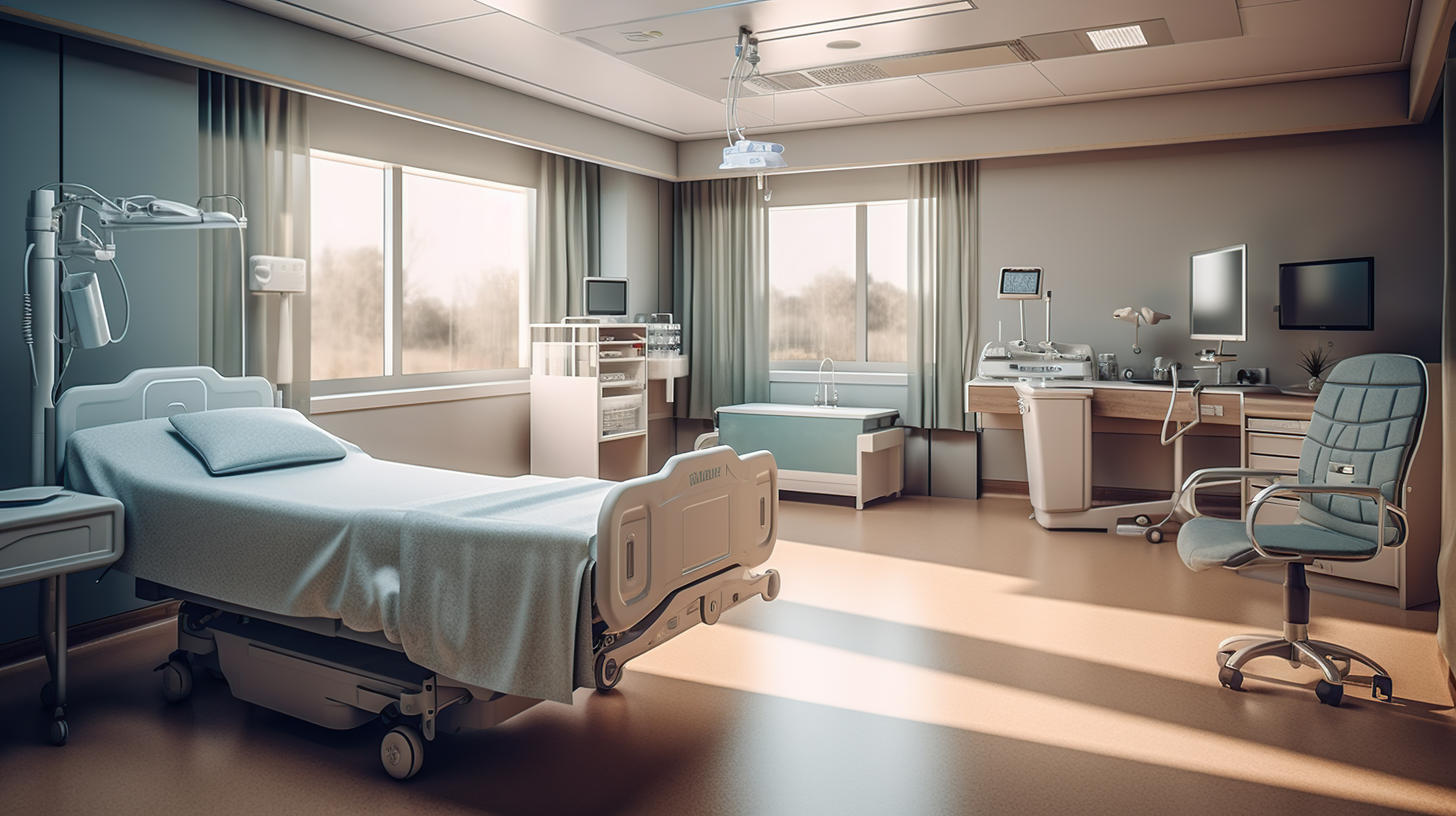 Healthcare professionals working with digital technology in a modern medical setting